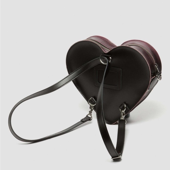 Dr. martens Heart Shaped Distressed Leather Backpack doc marten bag pink black - Picture 7 of 17